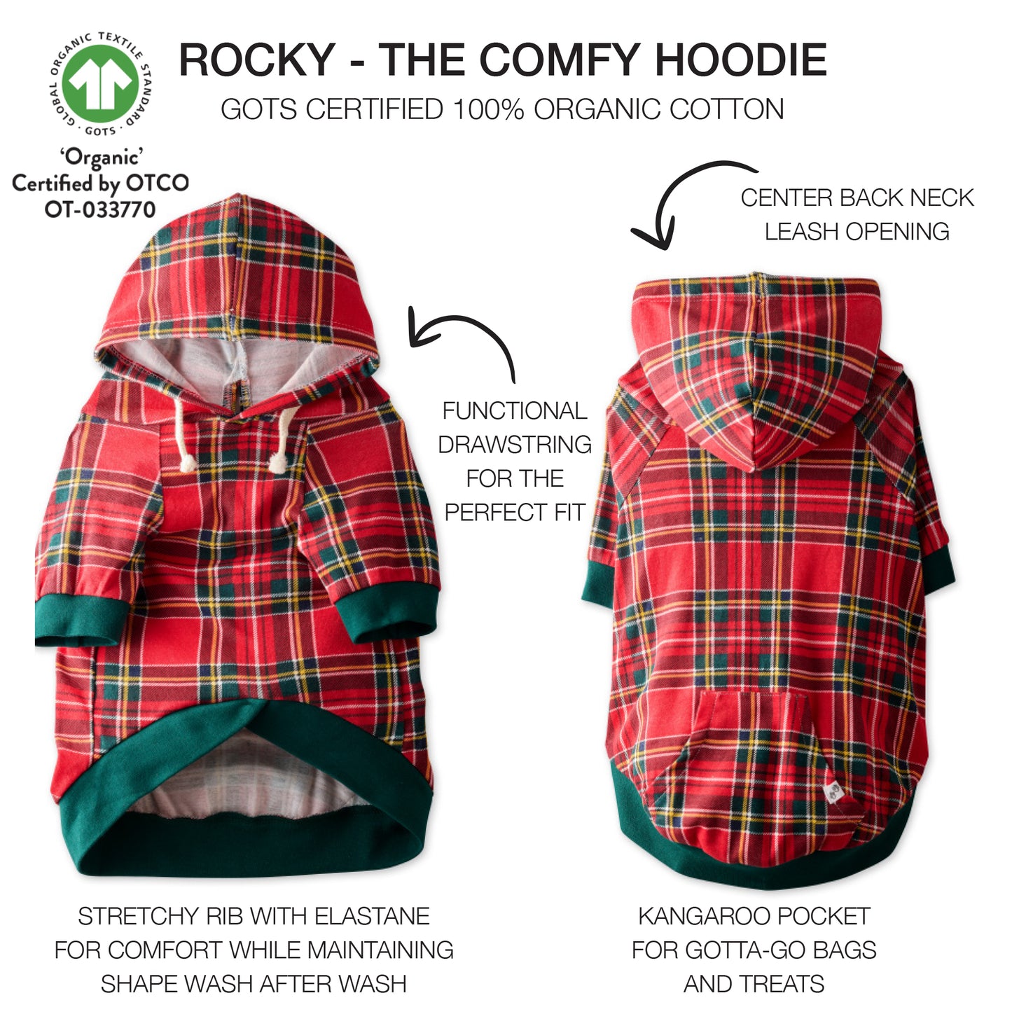 ROCKY - THE COMFY HOODIE , PLAID 
