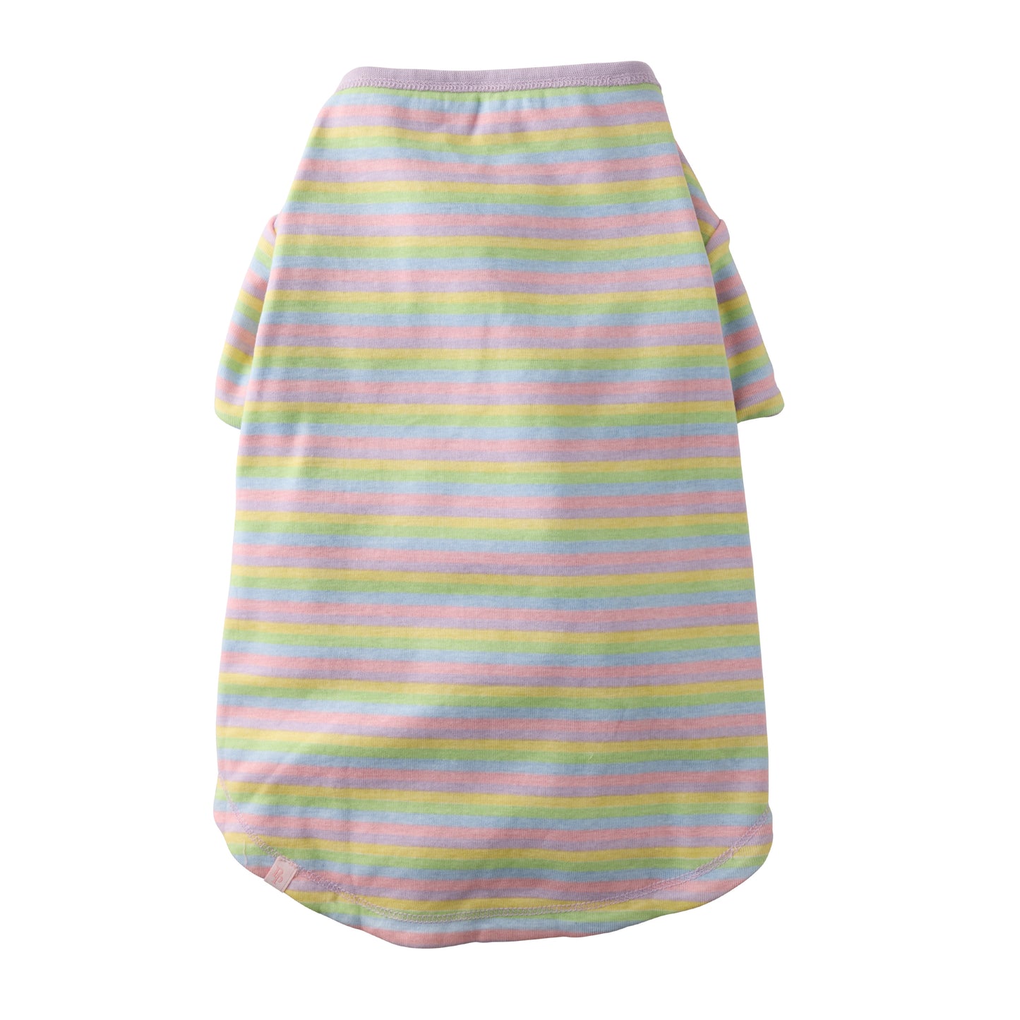 Pastel striped baby wrap on a white background