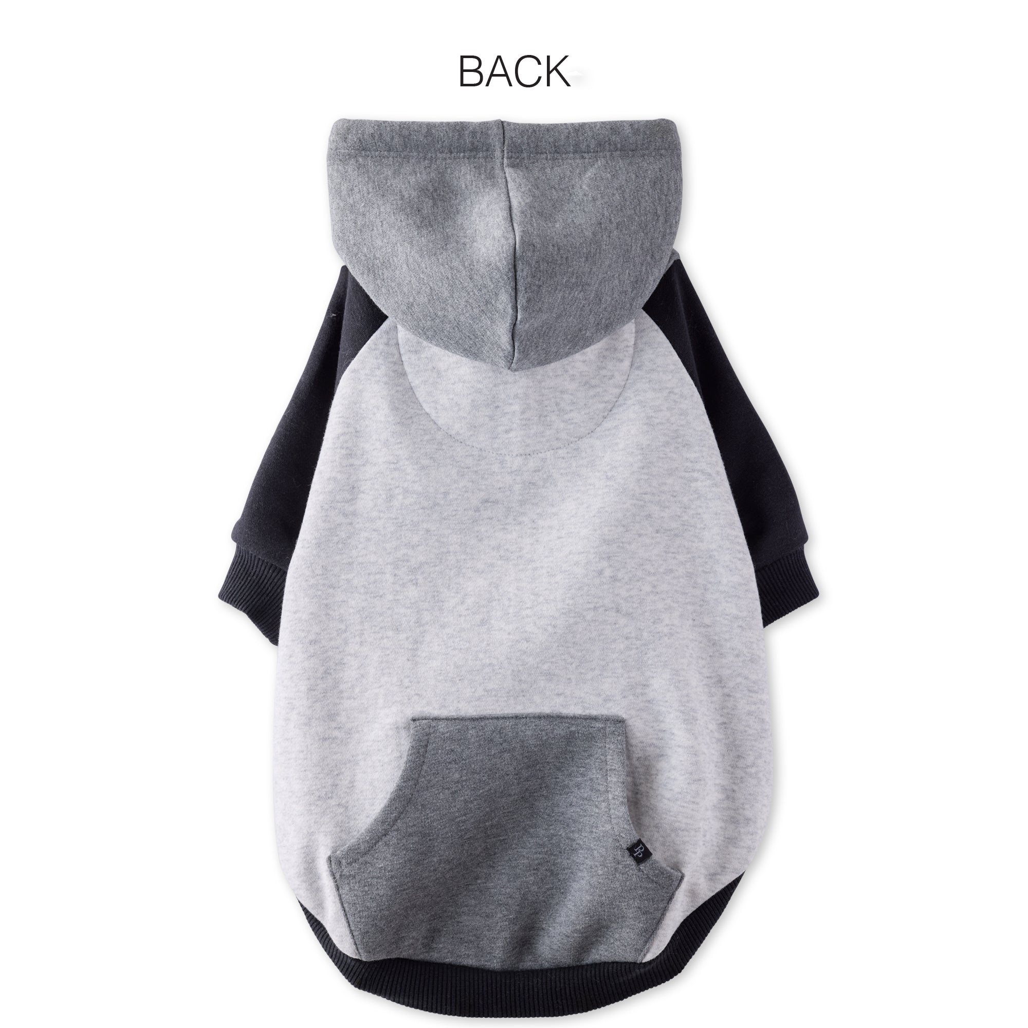 Pet Passion Rocky II extra plush comfy dog hoodie in Heather Gray Color Block — cozy fleece-lined sweatshirt for small to large dogs