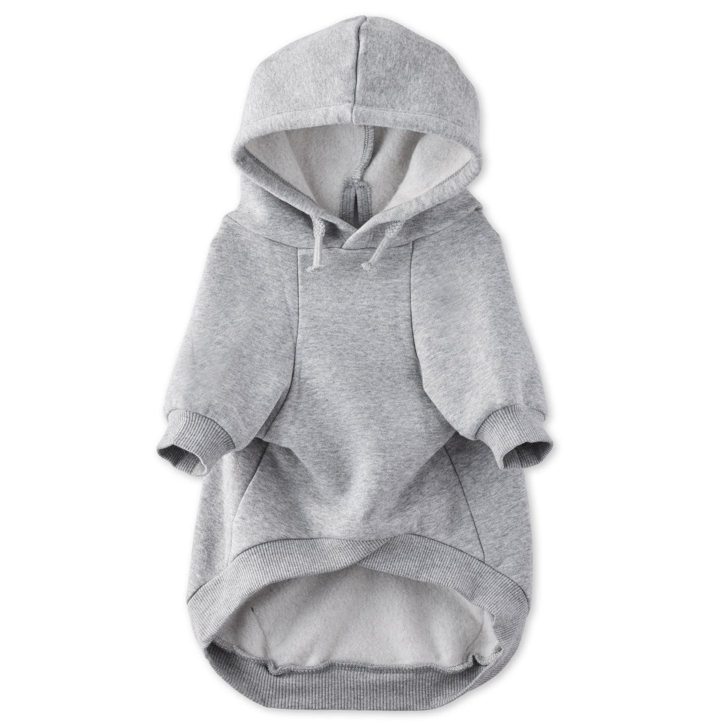 Gray dog hoodie on a white background