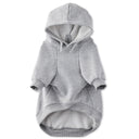 Gray dog hoodie on a white background