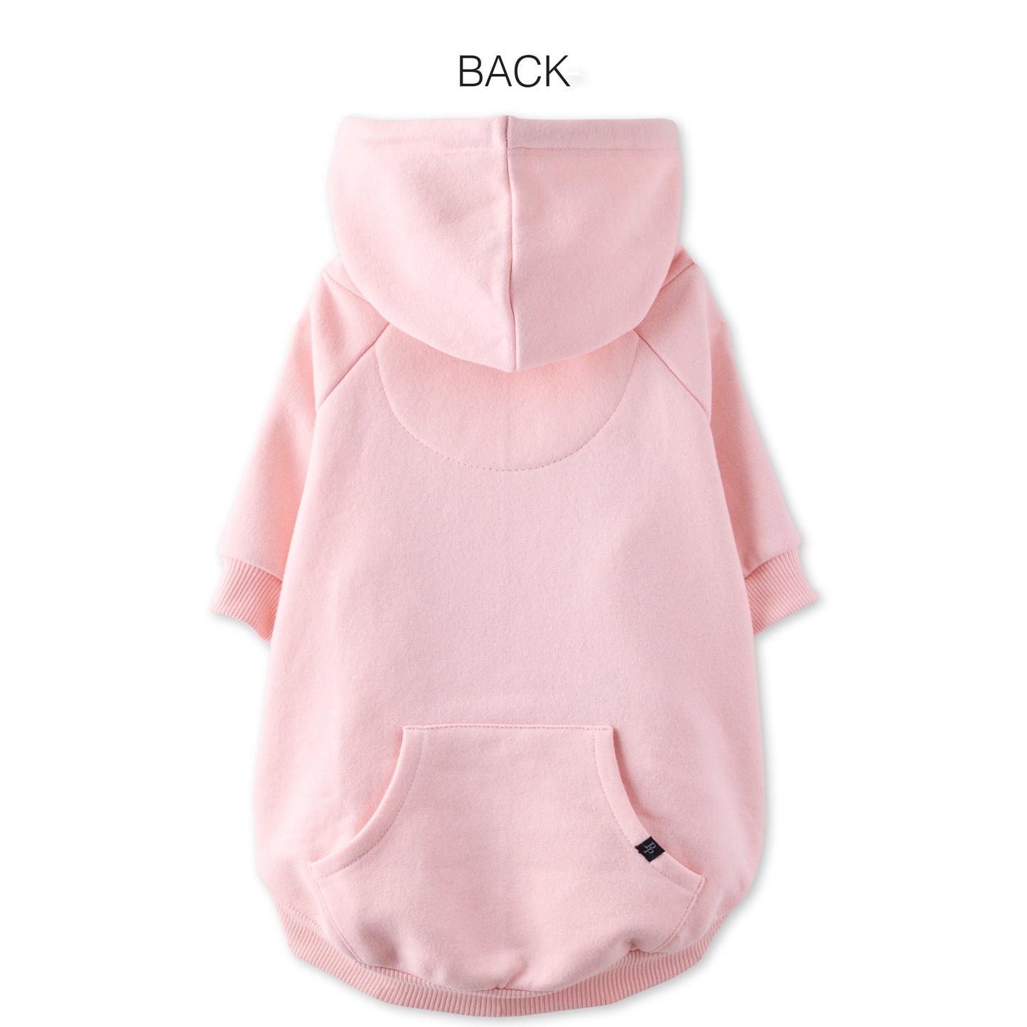 Pink pet hoodie with a hood on a white background