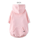 Pink pet hoodie with a hood on a white background