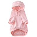 Pink dog hoodie on a white background
