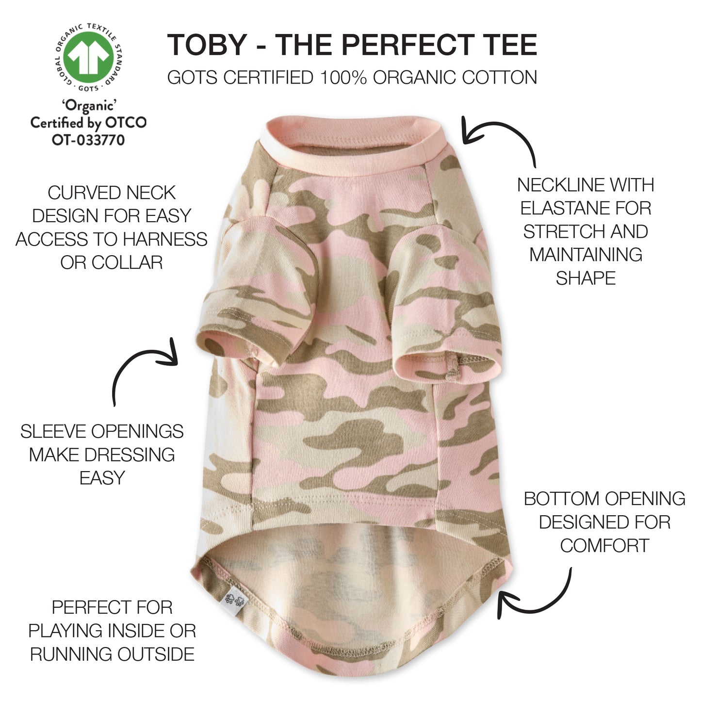 TOBY  THE PERFECT TEE , PINK CAMO