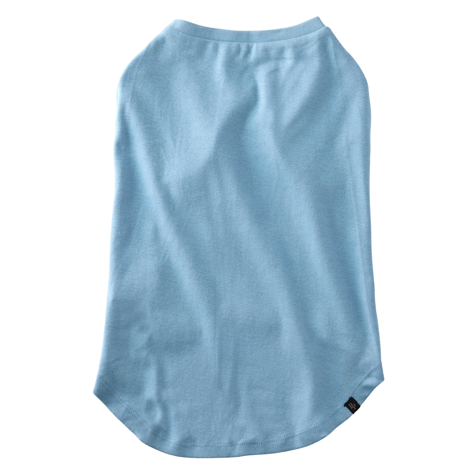 Light blue sleeveless shirt on a white background