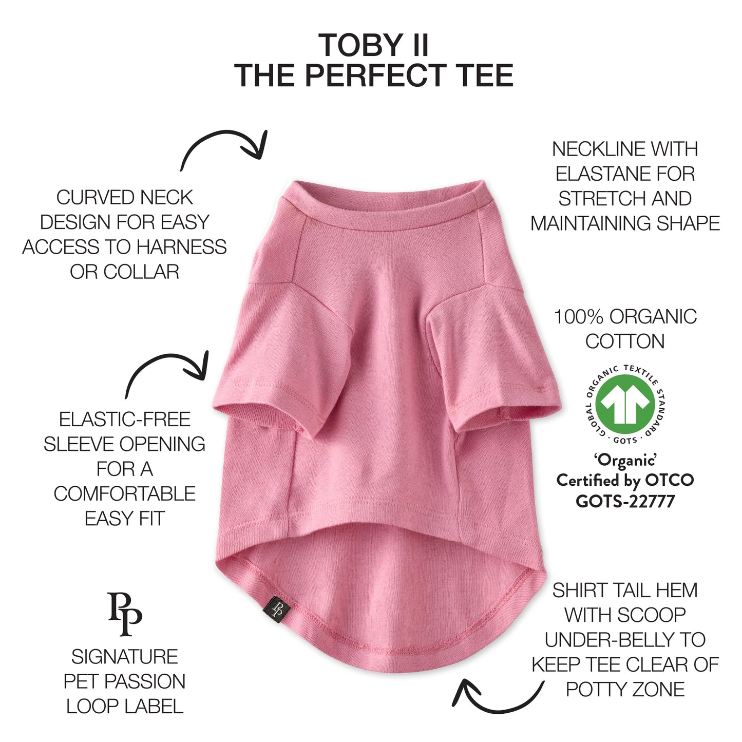 TOBY II - THE EXTRA PERFECT TEE, 8 PACK, RAINBOW PINKS