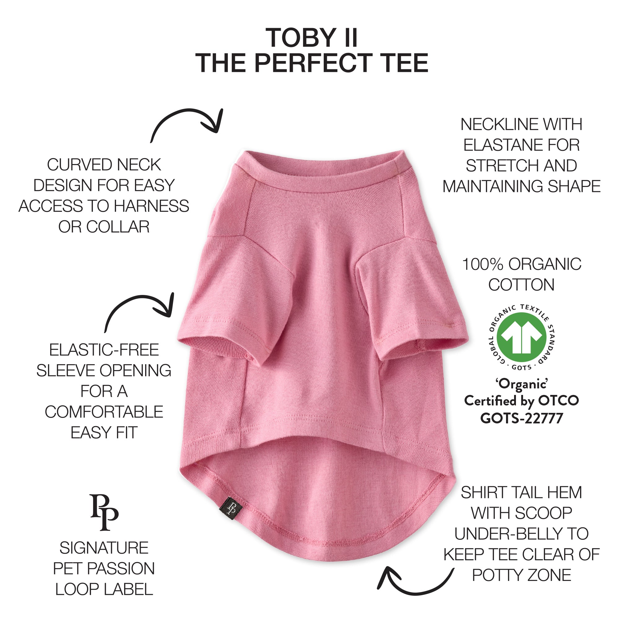 TOBY II - THE EXTRA PERFECT TEE, 8 PACK, RAINBOW PINKS
