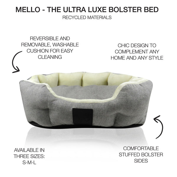 MELLO - THE ULTRA LUXE BOLSTER BED,IVORY TWEED