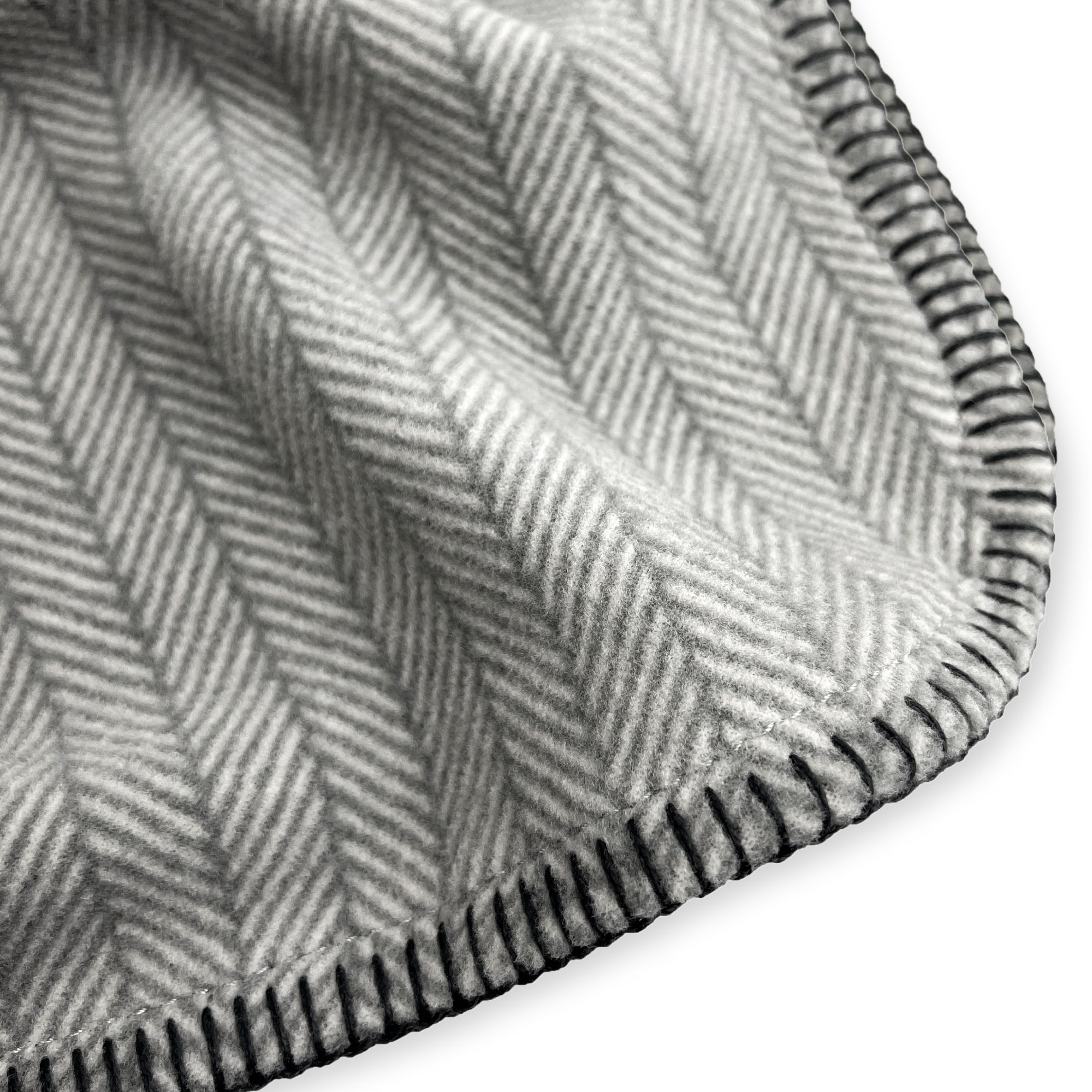 PRESTON II - THE POLAR FLEECE THROW, DOVE GRAY HERRINGBONE