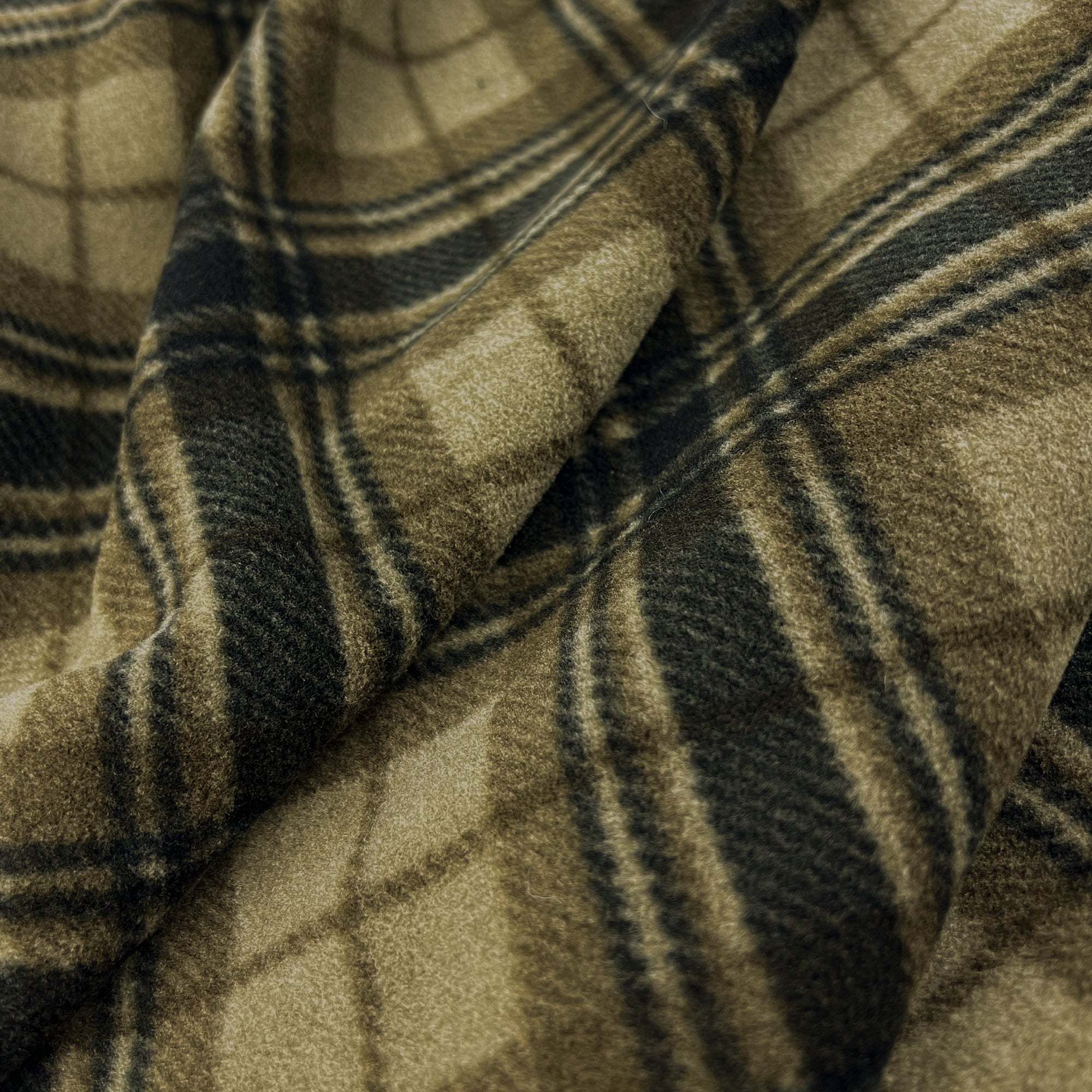 PRESTON II - THE POLAR FLEECE THROW, OLIVE CHESTERFIELD PLAID