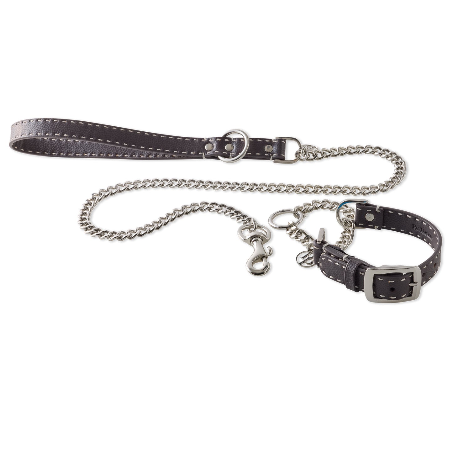 REIN SUPREME Martingale & Leash Set in Chocolate Espresso - Pet Passion vegan leather dog collar and leash set