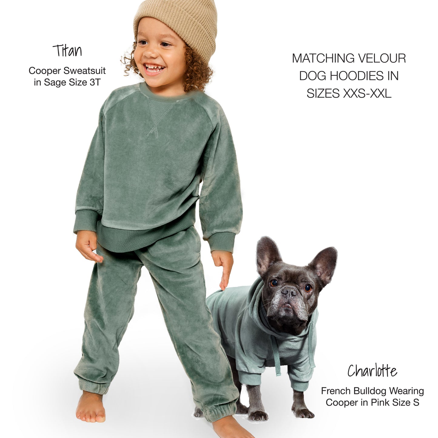 PEOPLE PACKS COOPER II - THE PLUSH VELOUR SWEATSUIT, SAGE