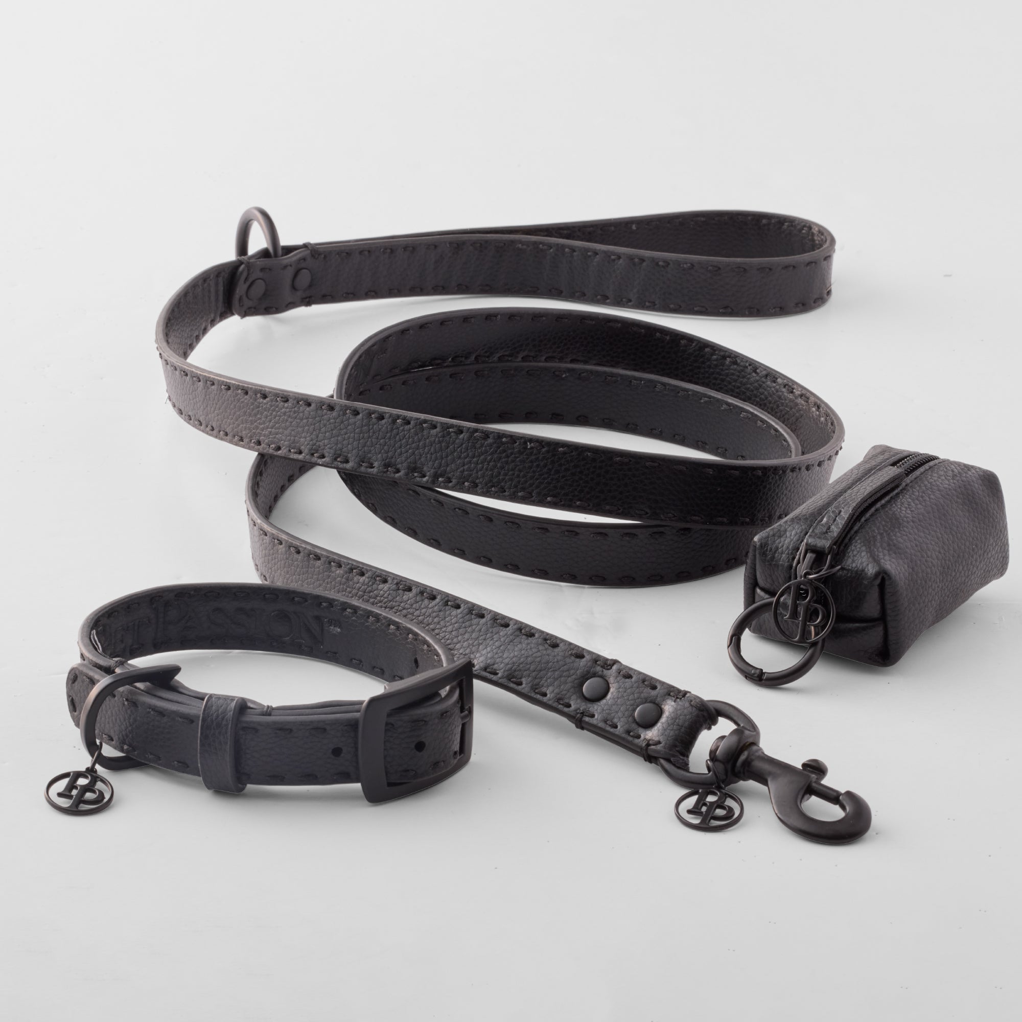 Layout of the Rein Collar, Leash, and Got to Go Caddy, in Black Beauty