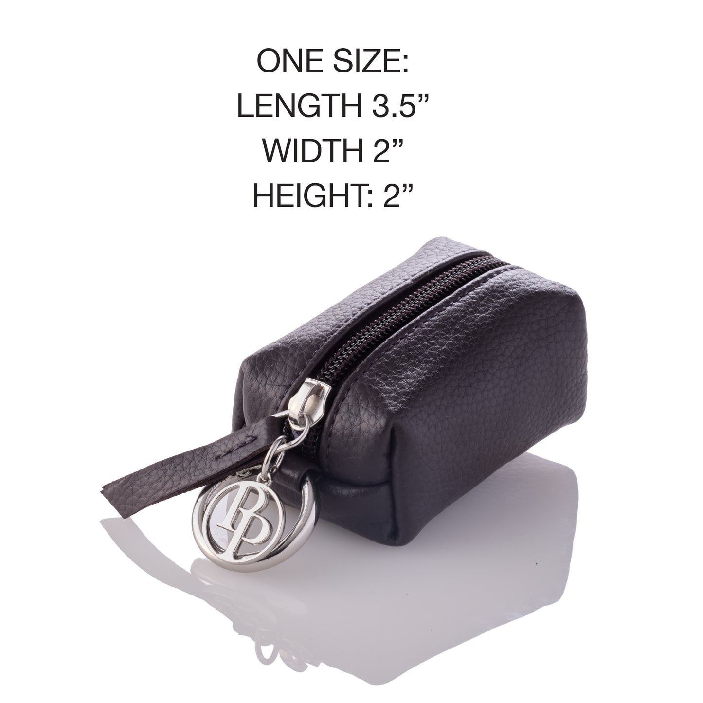 Caddy Bag with product measurements on a white background in chocolate espresso
